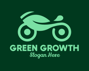 Green Eco Motorcycle Delivery logo design