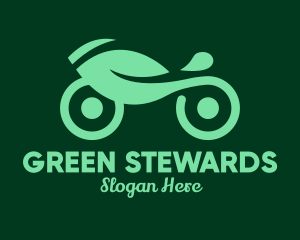 Green Eco Motorcycle Delivery logo design