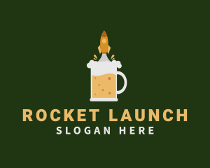 Beer Rocket Launch  logo design