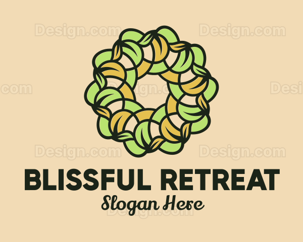 Organic Leafy Wreath Logo