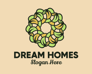 Organic Leafy Wreath  Logo
