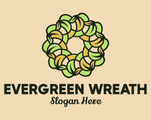 Organic Leafy Wreath  logo design