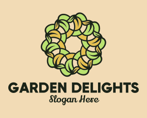 Organic Leafy Wreath  logo design