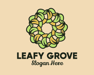 Organic Leafy Wreath  logo design