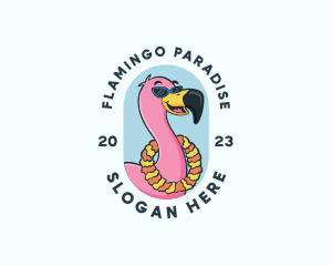 Summer Flamingo Bird logo