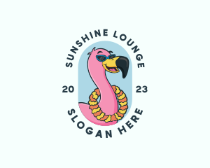 Summer Flamingo Bird logo design