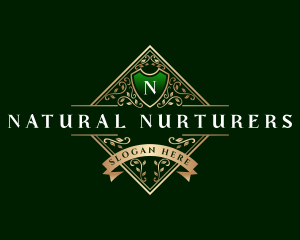 Natural Gardening Wreath logo design