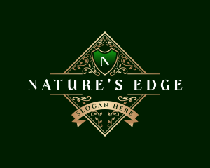 Natural Gardening Wreath logo design