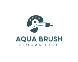 Paint Brush Home Palette logo design