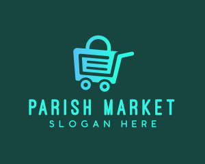 Grocery Market Cart  logo design