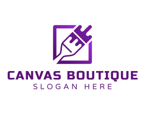 Purple Paint Brush Painting logo