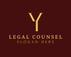 Golden Lawyer Letter Y logo