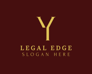 Golden Lawyer Letter Y logo