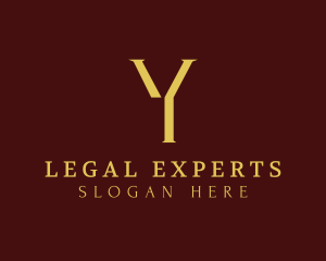 Golden Lawyer Letter Y logo