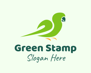 Green Parakeet Bird  logo design