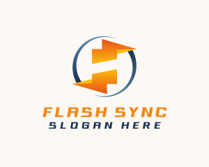 Flash Charging Energy Lightning logo design