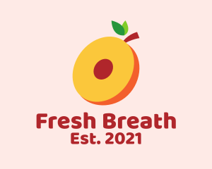 Fresh Peach Slice  logo design