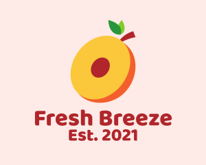 Fresh Peach Slice  logo design