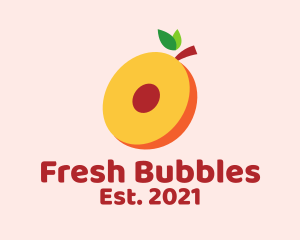 Fresh Peach Slice  logo design