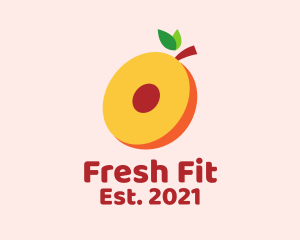 Fresh Peach Slice  logo design