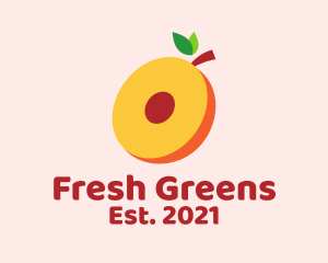 Fresh Peach Slice  logo design