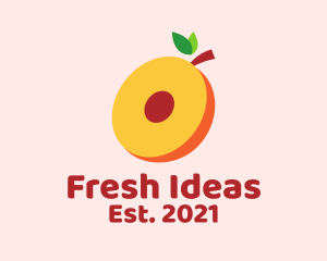 Fresh Peach Slice  logo design