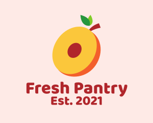 Fresh Peach Slice  logo design