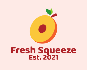 Fresh Peach Slice  logo design