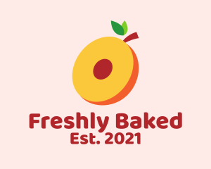 Fresh Peach Slice  logo design