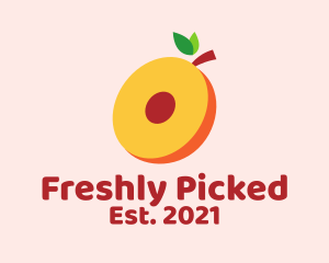 Fresh Peach Slice  logo design