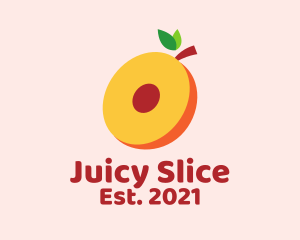 Fresh Peach Slice  logo design