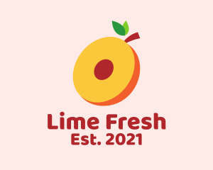 Fresh Peach Slice  logo design