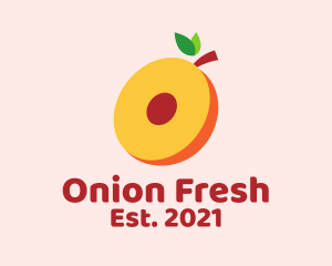 Fresh Peach Slice  logo design