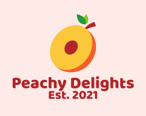 Fresh Peach Slice  logo design