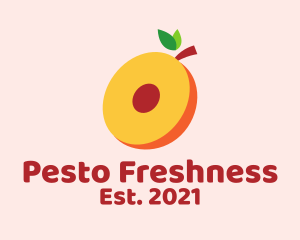 Fresh Peach Slice  logo design