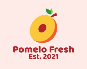 Fresh Peach Slice  logo design