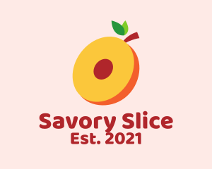 Fresh Peach Slice  logo design