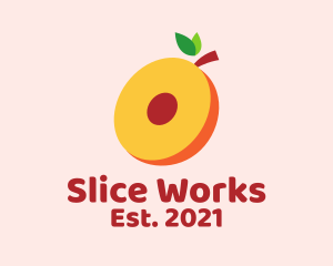 Fresh Peach Slice  logo design