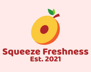 Fresh Peach Slice  logo design