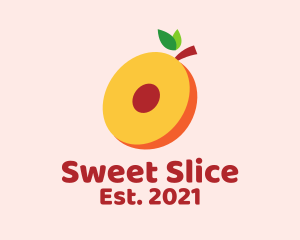 Fresh Peach Slice  logo design