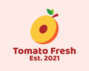 Fresh Peach Slice  logo design