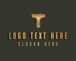 Metallic Luxury Letter T logo