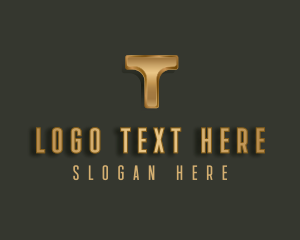 Metallic Luxury Letter T Logo