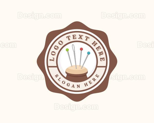 Sewing Pin Needle Cushion Logo