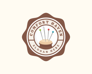 Sewing Pin Needle Cushion logo design