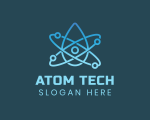 Atom Water Droplet logo design