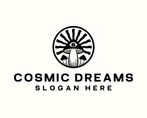 Mushroom Eye Psychedelic logo design