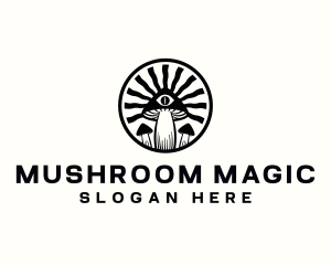 Mushroom Eye Psychedelic logo design