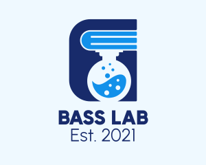 Laboratory Flask Book logo design