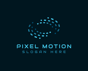 Pixel Swirl Computer logo design